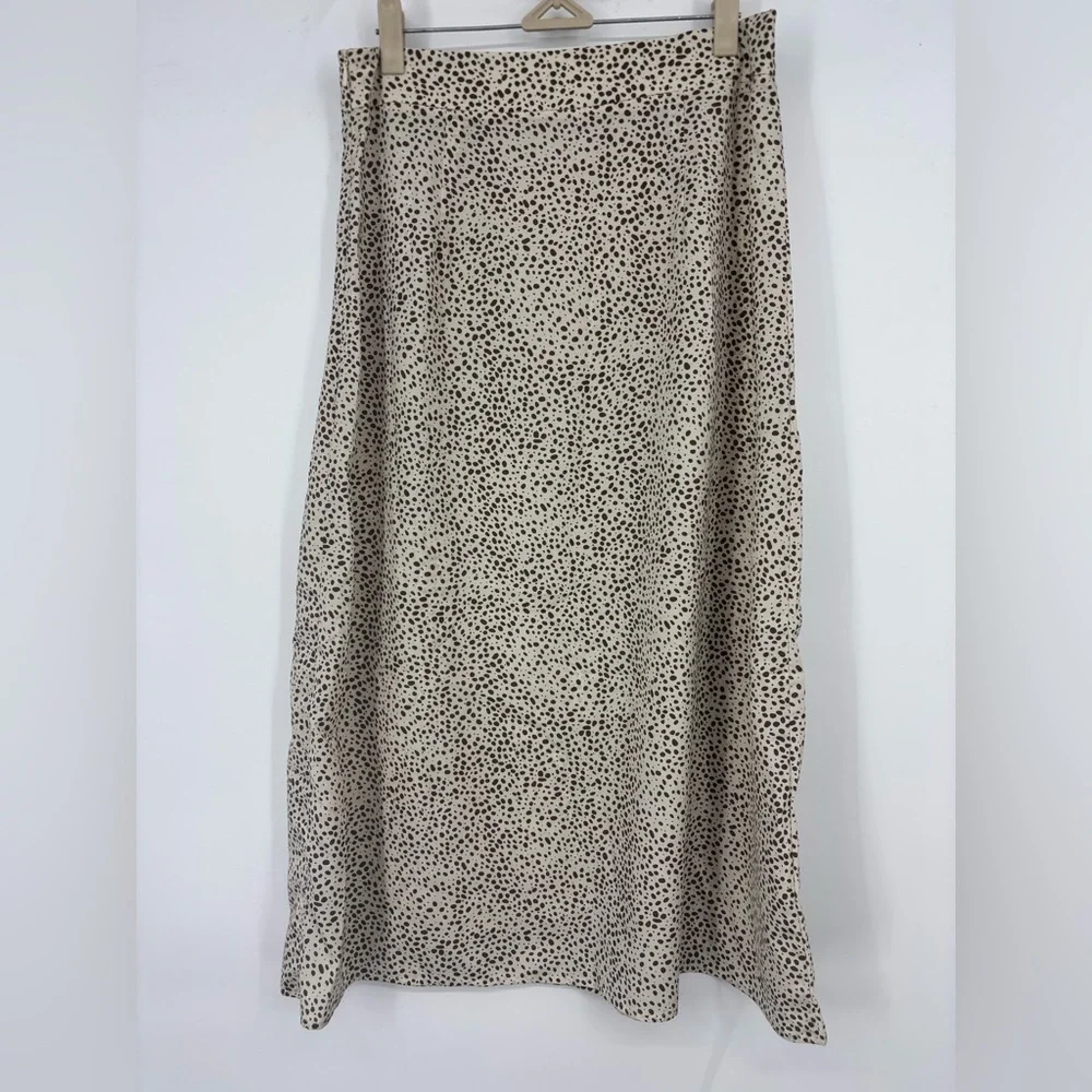 NWOT Pink Martini Polka Dot Spotted Skirt Cream and Brown M‎